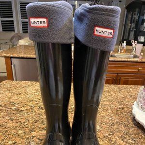 Tall Hunter Rain Boots with Hunter Socks